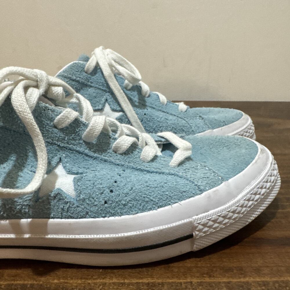 Womens Sz 9- Men Sz 7 Converse One Star Low Shoreline Blue - Suede - Picture 4 of 13